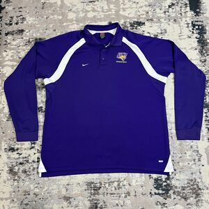 Vintage UNI Panthers Nike DriFit Long Sleeve Polo Men’s Size 2XL Purple